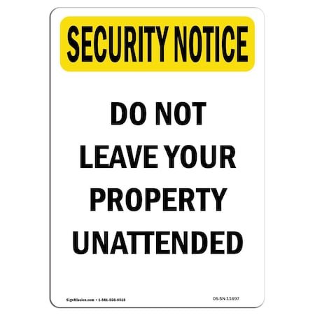 OSHA SECURITY NOTICE, 10 Height, 14 Width, Aluminum